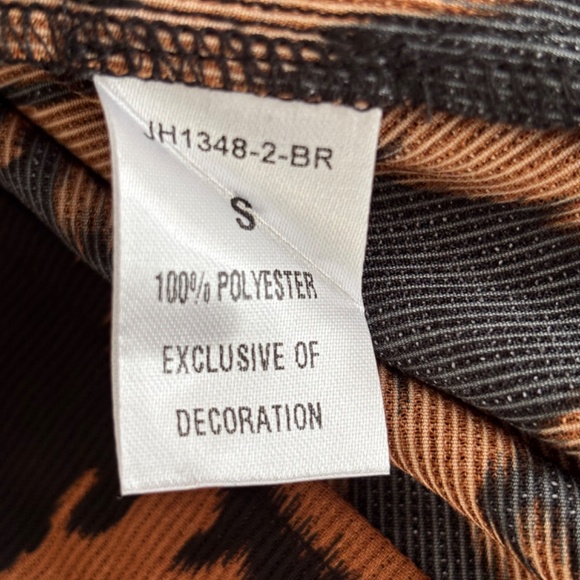 THML Women's Size S Leopard Print Babydoll Top with Embroidered Detail - Picture 4 of 5